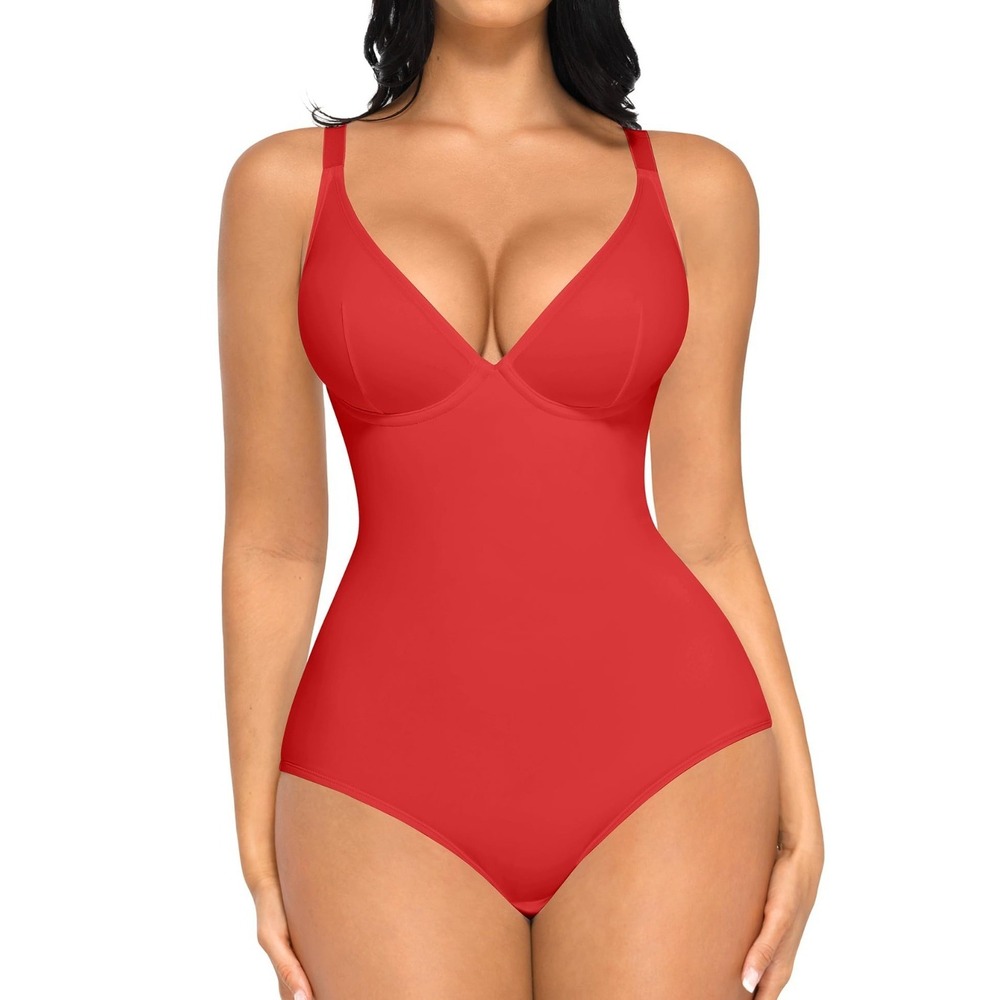 FeelinGirl‎ Shapewear Red Women Bodysuits for Women Tummy Control Body Suits XXL